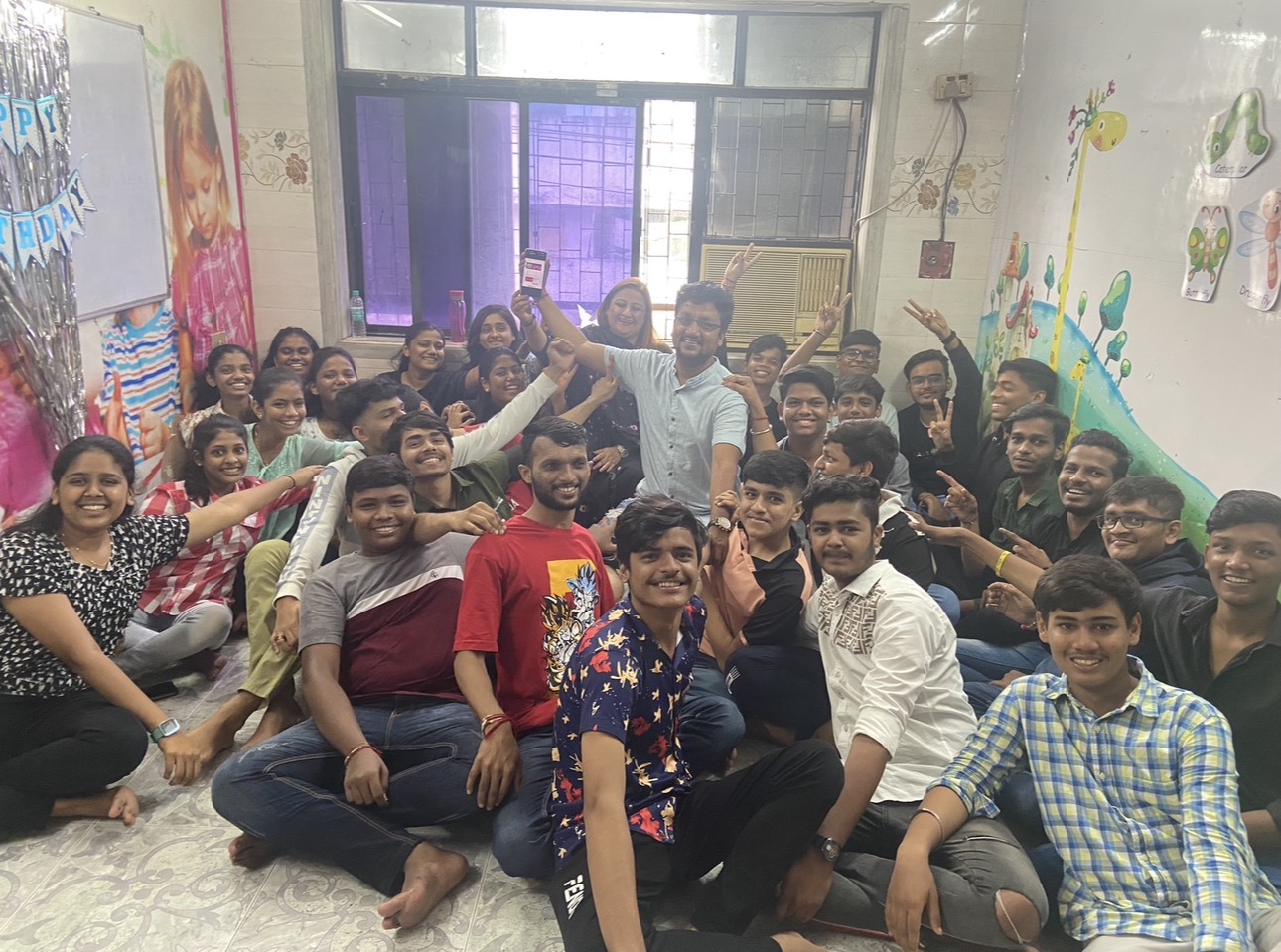 Students and teachers at Prasad Tutor Group, Khar East, Mumbai